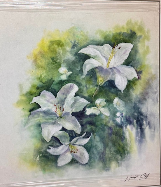 Petals of a Passing Day watercolor/canvas 100 cm x 100cm